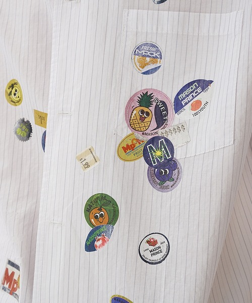 MASONPRINCE（メイソンプリンス）の「オーバーサイズ ステッカープリント 半袖シャツ DCS2047【MASONPRINCE】（シャツ/ブラウス・メンズ・ホワイト・L/M/S）」の6枚目の写真