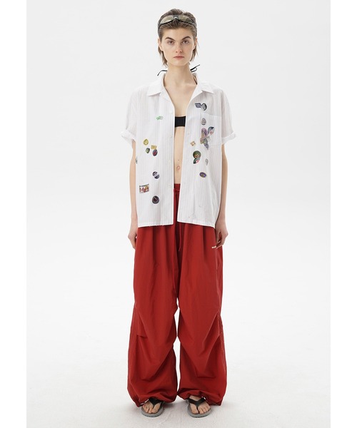 MASONPRINCE（メイソンプリンス）の「オーバーサイズ ステッカープリント 半袖シャツ DCS2047【MASONPRINCE】（シャツ/ブラウス・メンズ・ホワイト・L/M/S）」の7枚目の写真