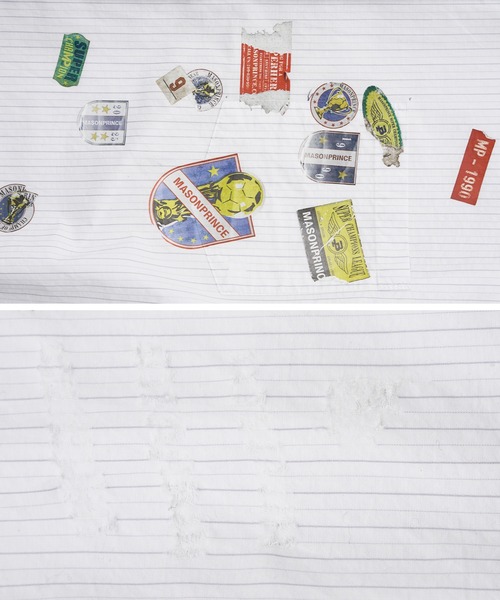 MASONPRINCE（メイソンプリンス）の「オーバーサイズ ステッカープリント 半袖シャツ DCS2047【MASONPRINCE】（シャツ/ブラウス・メンズ・ホワイト・L/M/S）」の13枚目の写真