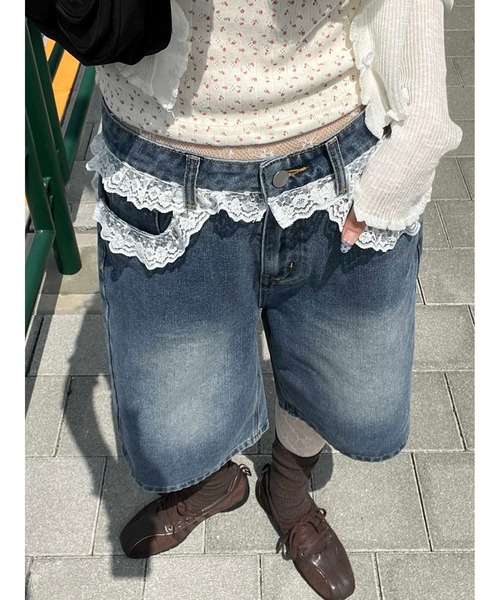 WC(ダブル シー)の「レースデザインハーフパンツ(その他パンツ・レディース・ブルー・FREE)」の2枚目の写真