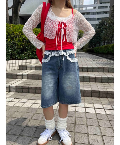 WC(ダブル シー)の「レースデザインハーフパンツ(その他パンツ・レディース・ブルー・FREE)」の8枚目の写真