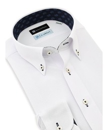 Perfect Suit FActory（パーフェクトスーツファクトリー）の「【冷感/完全ノーアイロン】長袖アイシャツ【アイスセンサー】ボタンダウン　ホワイト（ビジネスシャツ）」
