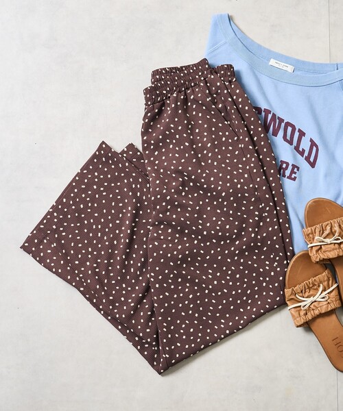 【新品、完品】yori ドットイージーパンツ セール】＜新色追加＞スクエアドット イージーパンツ/総柄