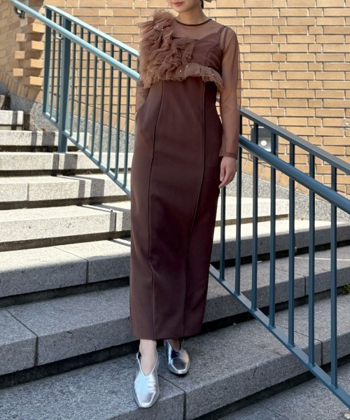 ANDRESD】pearl bustier dress［パールビスチェドレス］（ドレス