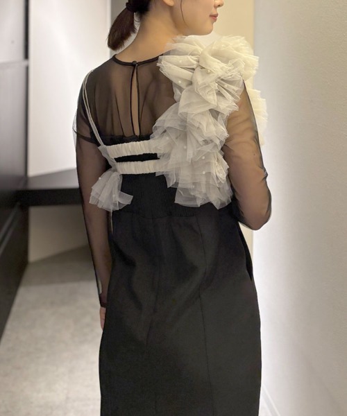 ANDRESD】pearl bustier dress［パールビスチェドレス］（ドレス