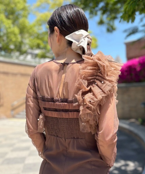 DONOBAN（ドノバン）の「【ANDRESD】pearl bustier dress［パールビスチェドレス］（ドレス・レディース・ベージュ/ベージュ×ブラック/ブラック/ブラウン・S/M/L）」の11枚目の写真