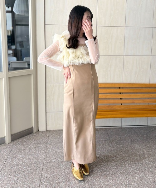 セール】【ANDRESD】pearl bustier dress［パールビスチェドレス