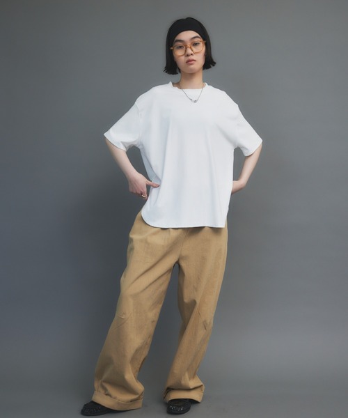 HANNE（アン）の「コットンロールアップカーブパンツ（チノパンツ・レディース・ベージュ/ホワイト/ブラック/ネイビー・SMALL/MEDIUM）」の19枚目の写真