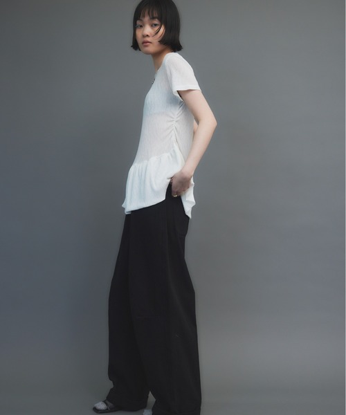 HANNE（アン）の「コットンロールアップカーブパンツ（チノパンツ・レディース・ベージュ/ホワイト/ブラック/ネイビー・SMALL/MEDIUM）」の9枚目の写真