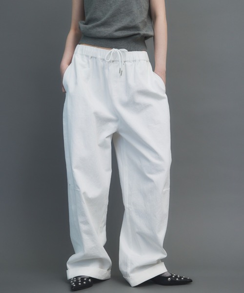 アンクレイブ uncrave WHITE リネンコットンチノパンツ
