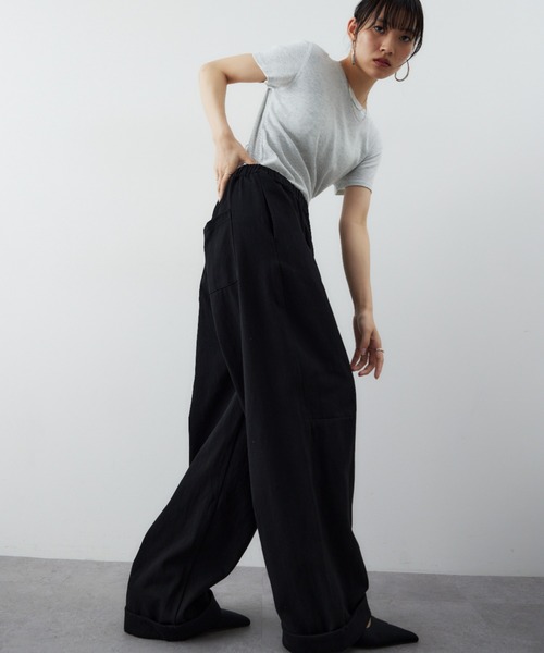 コットンロールアップカーブパンツ（チノパンツ）｜HANNE（アン