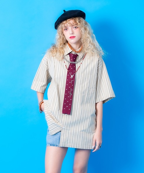 a.p.o.v.(エーピーオービー)の「a.p.o.v. レトロストライプシャツ(シャツ/ブラウス・メンズ・ブラウン/ベージュ/ブラック・ONESIZE)」の3枚目の写真