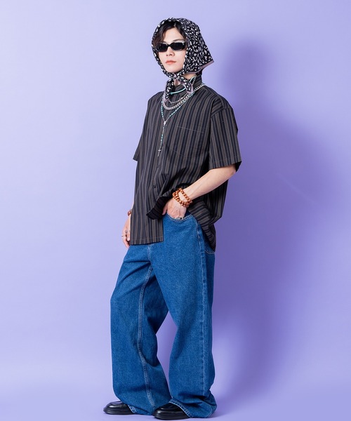 a.p.o.v.(エーピーオービー)の「a.p.o.v. レトロストライプシャツ(シャツ/ブラウス・メンズ・ブラウン/ベージュ/ブラック・ONESIZE)」の9枚目の写真