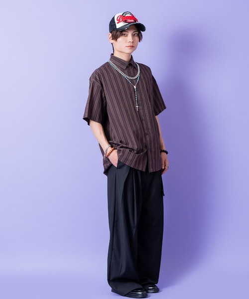 a.p.o.v.(エーピーオービー)の「a.p.o.v. レトロストライプシャツ(シャツ/ブラウス・メンズ・ブラウン/ベージュ/ブラック・ONESIZE)」の5枚目の写真