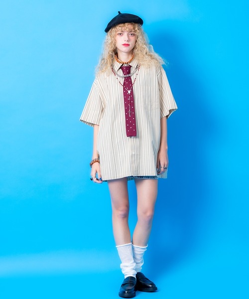 a.p.o.v.(エーピーオービー)の「a.p.o.v. レトロストライプシャツ(シャツ/ブラウス・メンズ・ブラウン/ベージュ/ブラック・ONESIZE)」の7枚目の写真