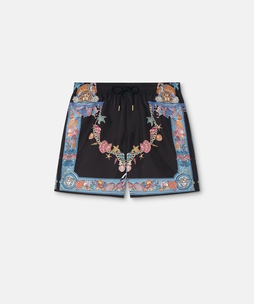 VERSACE（ヴェルサーチ）の「スイム ボードショーツ コーラル シアター（水着・メンズ・ブラック/ブルー/ホワイト×イエロー・4/M/3/S/5/L）」の3枚目の写真