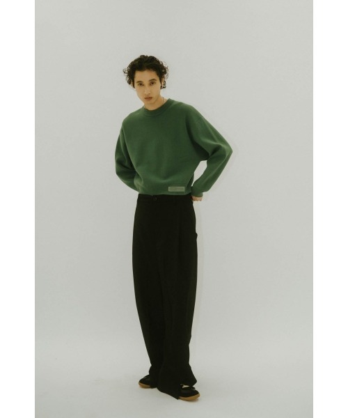 silicon label crew neck knit(unisex)（ニット/セーター