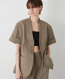 LA PEAU DE GEM | 【LA PEAU DE GEM】halfsleeve hole jacket/ハーフスリーブホールジャケット(テーラードジャケット)
