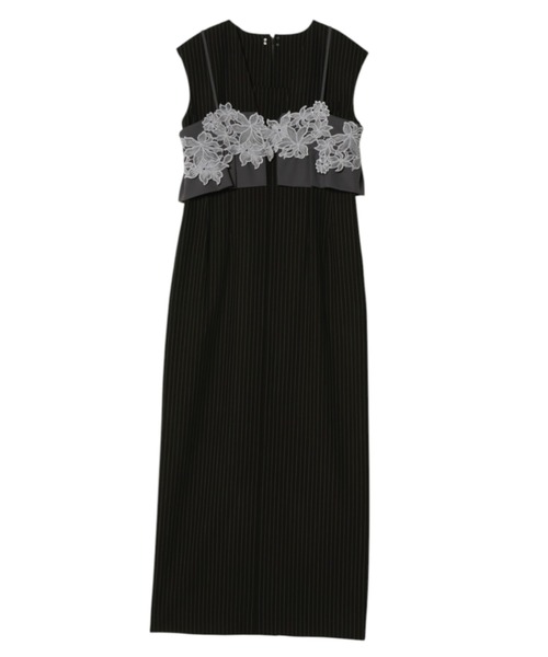 ANDRESD ピンストライプスリーブレスビスチェドレス pinstripe sleeveless bustier dress / ピンストライプスリーブ