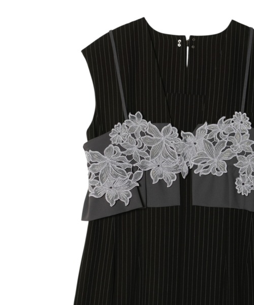 pinstripe sleeveless bustier dress / ピンストライプスリーブ