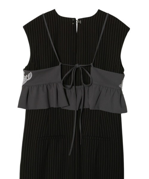 スーツ・フォーマル・ドレス pinstripe sleeveless bustier dress セール】ピンストライプスリーブレスビスチェドレス / pinstripe