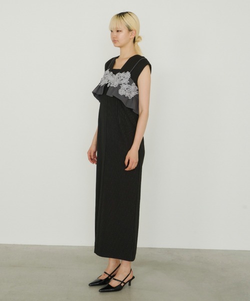 スーツ・フォーマル・ドレス pinstripe sleeveless bustier dress ANDRESD（アンドレスド）の「ピンストライプスリーブレスビスチェ