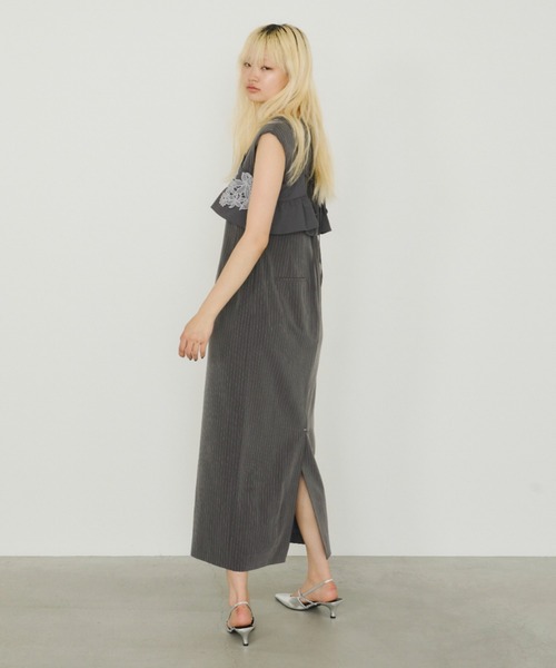 ANDRESDピンストライプスリーブレスビスチェドレス セール】ピンストライプスリーブレスビスチェドレス / pinstripe