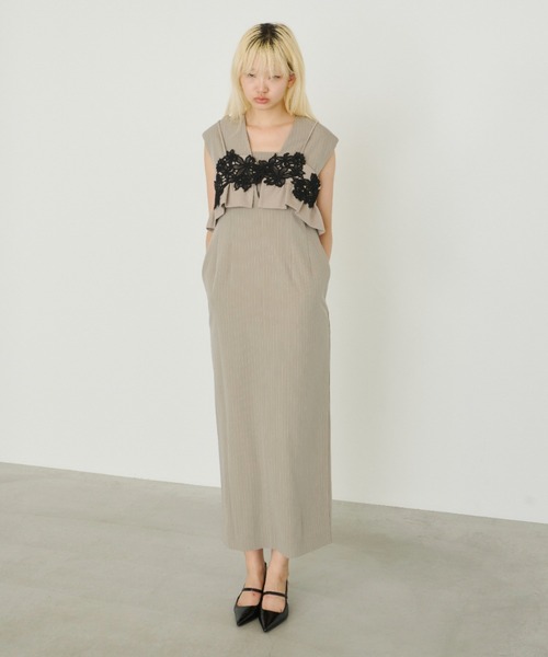スーツ・フォーマル・ドレス pinstripe sleeveless bustier dress ANDRESD ドレス pinstripe sleeveless bustier dress / ピン
