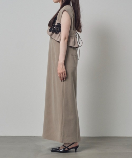 セール】pinstripe sleeveless bustier dress / ピンストライプ