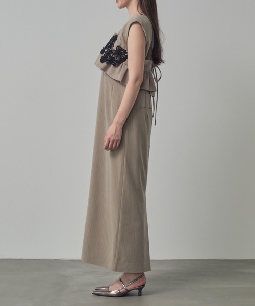 ANDRESD ピンストライプスリーブレスビスチェドレス pinstripe sleeveless bustier dress / ピンストライプスリーブ