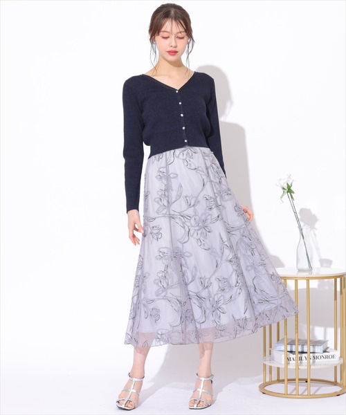 SWINGLE（スウィングル）の「刺繍エンブロイダリーチュールスカート（スカート・レディース・グレー系その他/ホワイト系その他2/ベージュ系その他2・MEDIUM/SMALL）」の16枚目の写真