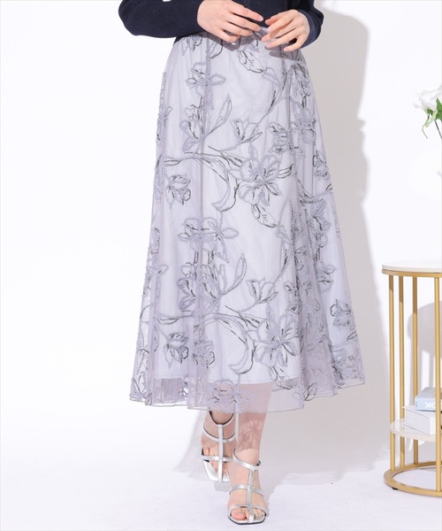 SWINGLE（スウィングル）の「刺繍エンブロイダリーチュールスカート（スカート・レディース・グレー系その他/ホワイト系その他2/ベージュ系その他2・MEDIUM/SMALL）」の18枚目の写真