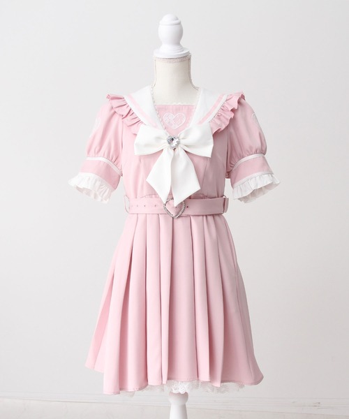 ハートレースリボンセーラーワンピース（ワンピース）｜DearMyLove
