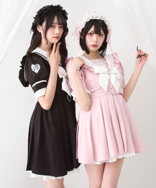 DearMyLove(ディアマイラブ)の「ハートレースリボンセーラーワンピース(ワンピース・レディース・ブラック系その他/ブラック/サックスブルー/ベビーピンク/ピンク系その他/ブルー系その他・MEDIUM/LARGE/LL/3L)」の21枚目の写真