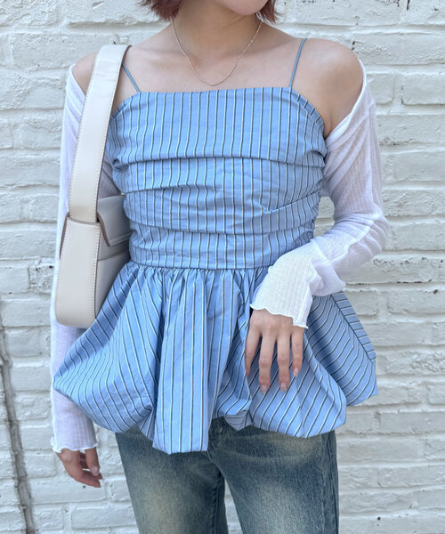 mline（エムライン）の「クロップドリボンカーデ（カーディガン/ボレロ・レディース・オフホワイト/ブラック/ピンク/グレー/イエロー・FREE）」の9枚目の写真