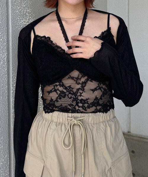 mline（エムライン）の「クロップドリボンカーデ（カーディガン/ボレロ・レディース・オフホワイト/ブラック/ピンク/グレー/イエロー・FREE）」の14枚目の写真