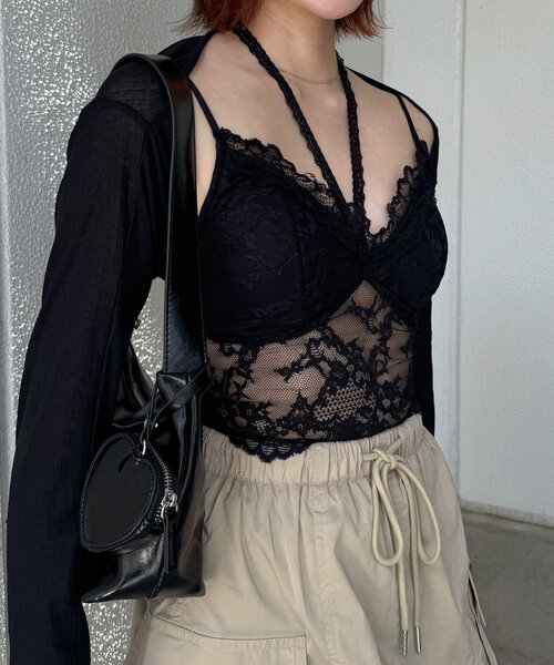 mline（エムライン）の「クロップドリボンカーデ（カーディガン/ボレロ・レディース・オフホワイト/ブラック/ピンク/グレー/イエロー・FREE）」の16枚目の写真