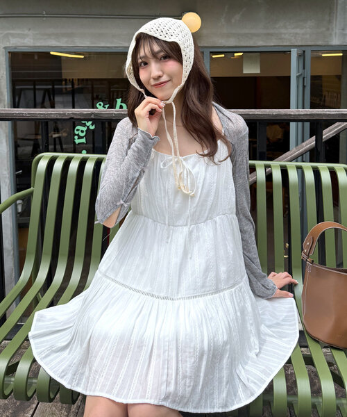 mline（エムライン）の「クロップドリボンカーデ（カーディガン/ボレロ・レディース・オフホワイト/ブラック/ピンク/グレー/イエロー・FREE）」の20枚目の写真