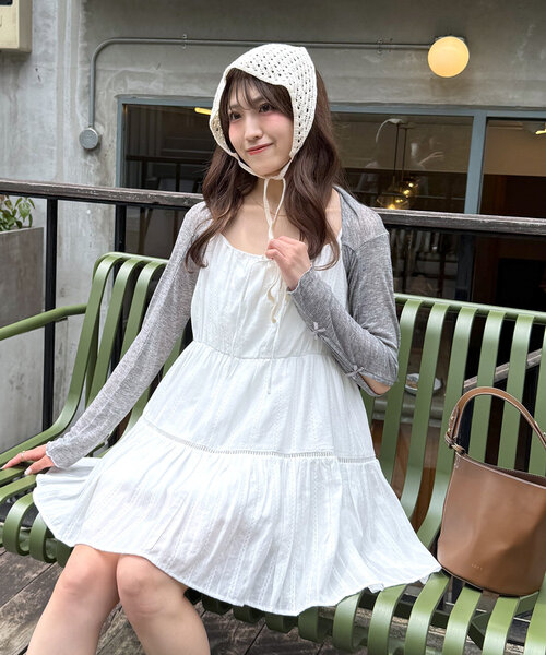 mline（エムライン）の「クロップドリボンカーデ（カーディガン/ボレロ・レディース・オフホワイト/ブラック/ピンク/グレー/イエロー・FREE）」の21枚目の写真