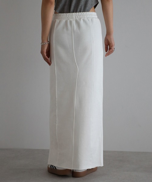 【sellein】(M)ニットスカート スウェットスカート フロントスリット sellein】(M)ニットスカート スウェットスカート フロント