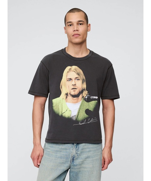 Kurt Cobain グラフィックTシャツ セール】○カート・コバーン リラックス クロップド グラフィックT