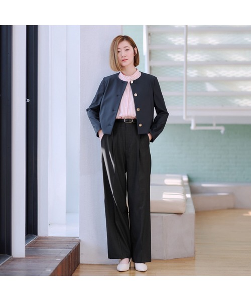 AOYAMA(アオヤマ)の「<超!接触冷感>スクエアオーバーシャツブラウス【フレンチスリーブ】(シャツ/ブラウス・レディース・グリーン/オレンジ・M/L)」の14枚目の写真