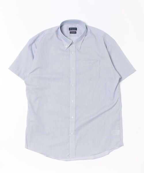 TOKYO SHIRTS(トウキョウシャツ)の「【超形態安定】 形態安定ノンアイロン ボタンダウン 半袖ビジネスワイシャツ(大きいサイズ)(ビジネスシャツ・メンズ・ネイビー・首回り47cm/首回り45cm)」の6枚目の写真