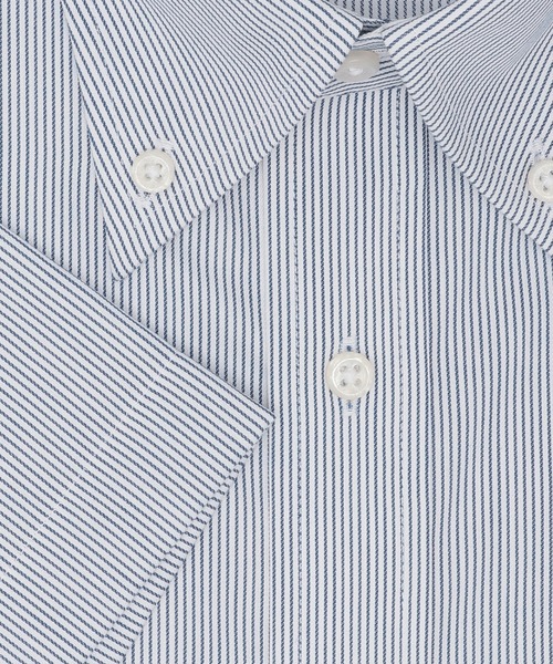 TOKYO SHIRTS(トウキョウシャツ)の「【超形態安定】 形態安定ノンアイロン ボタンダウン 半袖ビジネスワイシャツ(大きいサイズ)(ビジネスシャツ・メンズ・ネイビー・首回り47cm/首回り45cm)」の3枚目の写真