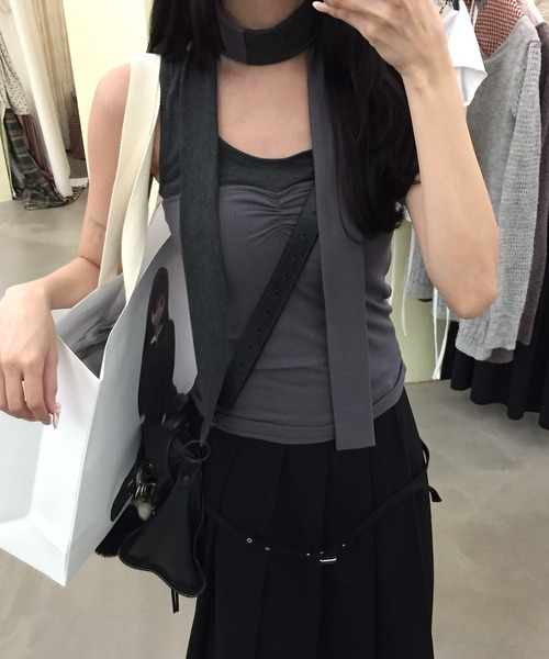 タンクトップ ノースリーブ Bicolor tie tank top/タイSET「JD」 レディース Bicolor tie tank top/タイSET【JD】（タンクトップ）｜Judin