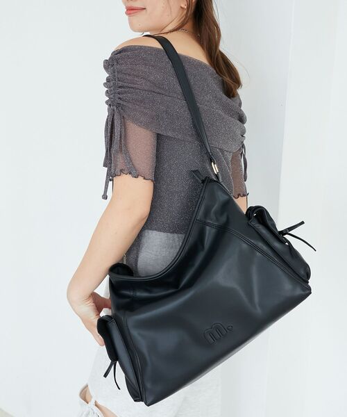 MAJESTIC LEGON(マジェスティックレゴン)の「サイドリボンショルダーバッグ(ショルダーバッグ・レディース・アイボリー/ブラック/ブラウン・FREE)」の16枚目の写真