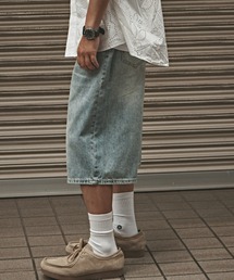 ALL RUNS（オールランズ）の「Faded denim half pants / 色落ち加工 デニムハーフパンツ（デニムパンツ）」