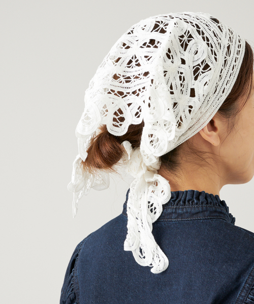IENA LA BOUCLE バテンレースバブーシュカ 追加予約》IENA LA BOUCLE バテンレースバブーシュカ（スカーフ