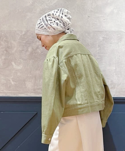 IENA LA BOUCLE（イエナラブークル）の「《追加》IENA LA BOUCLE バテンレースバブーシュカ（バンダナ/スカーフ・レディース・ホワイト・FREE）」の6枚目の写真