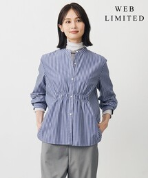 【WEB限定】ストライプ シャーリング ブラウス